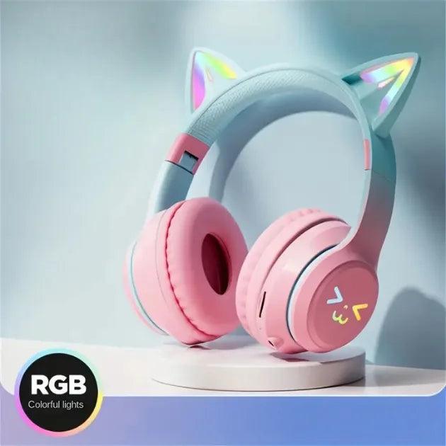 Fones De Ouvido Sem Fio Com Orelhas RGB